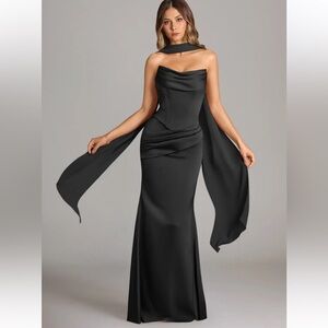 Azazie Sorrel Elegant Black Evening Gown
